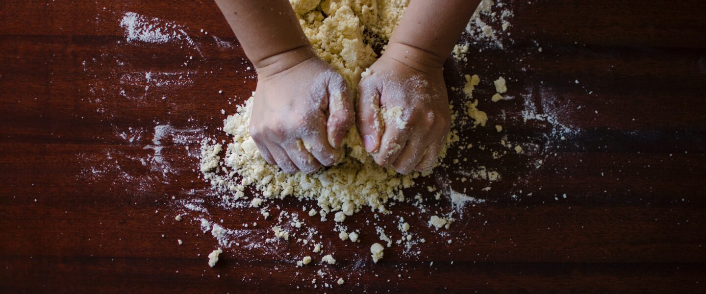 Kneading bread